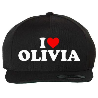 I Love Olivia - Heart  Wool Snapback Cap