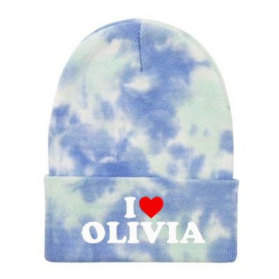 I Love Olivia - Heart  Tie Dye 12in Knit Beanie