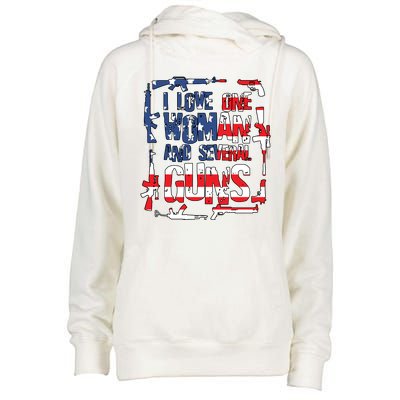 I Love One Woman And Several Guns Womens Funnel Neck Pullover Hood