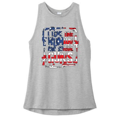 I Love One Woman And Several Guns Ladies PosiCharge Tri-Blend Wicking Tank