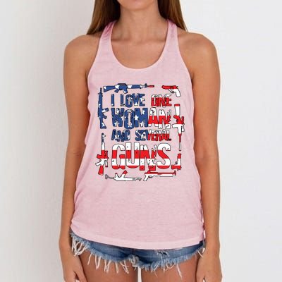 I Love One Woman And Several Guns Women's Knotted Racerback Tank