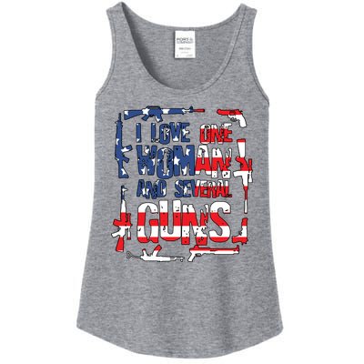 I Love One Woman And Several Guns Ladies Essential Tank