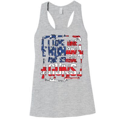 I Love One Woman And Several Guns Women's Racerback Tank