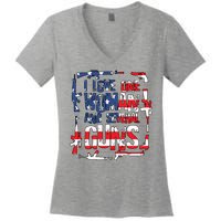 I Love One Woman And Several Guns Women's V-Neck T-Shirt