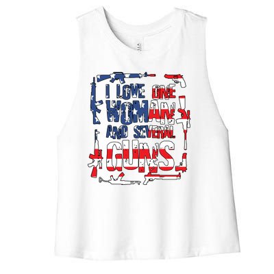 I Love One Woman And Several Guns Women's Racerback Cropped Tank