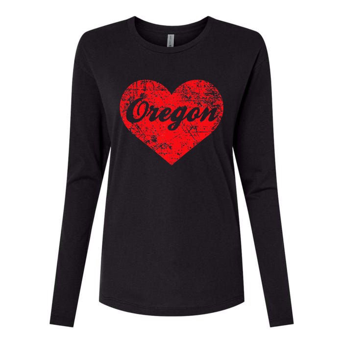 I Love Oregon Heart State Pride West Coast Womens Cotton Relaxed Long Sleeve T-Shirt