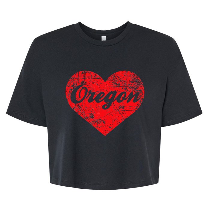 I Love Oregon Heart State Pride West Coast Bella+Canvas Jersey Crop Tee