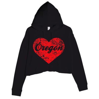 I Love Oregon Heart State Pride West Coast Crop Fleece Hoodie