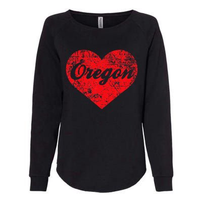 I Love Oregon Heart State Pride West Coast Womens California Wash Sweatshirt