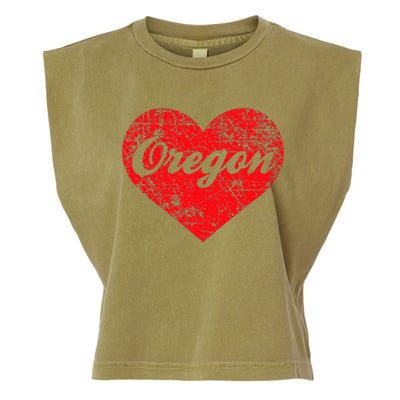 I Love Oregon Heart State Pride West Coast Garment-Dyed Women's Muscle Tee