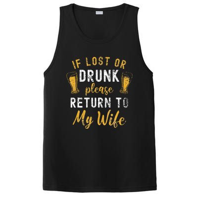 If Lost or Drunk Return To Wife Couples Funny Drinking PosiCharge Competitor Tank