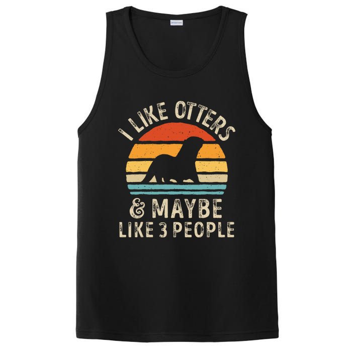 I Like Otters And Maybe 3 People Otter Lover Retro Vintage PosiCharge Competitor Tank