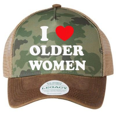 I Love Older Women Heart Hot Moms Legacy Tie Dye Trucker Hat