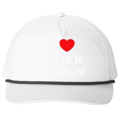 I Love Older Women Heart Hot Moms Snapback Five-Panel Rope Hat