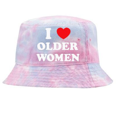 I Love Older Women Heart Hot Moms Tie-Dyed Bucket Hat