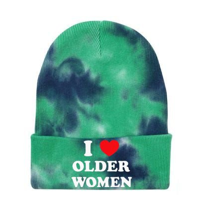 I Love Older Women Heart Hot Moms Tie Dye 12in Knit Beanie