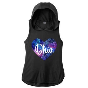 I Love Ohio Usa Gift Ladies PosiCharge Tri-Blend Wicking Draft Hoodie Tank