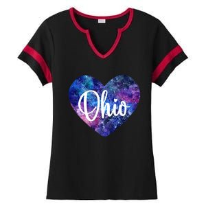 I Love Ohio Usa Gift Ladies Halftime Notch Neck Tee