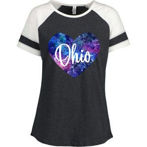 I Love Ohio Usa Gift Enza Ladies Jersey Colorblock Tee