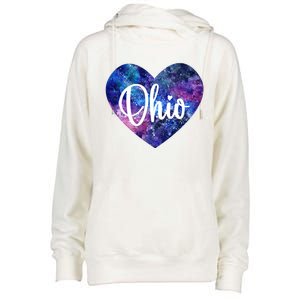 I Love Ohio Usa Gift Womens Funnel Neck Pullover Hood