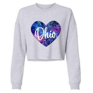 I Love Ohio Usa Gift Cropped Pullover Crew