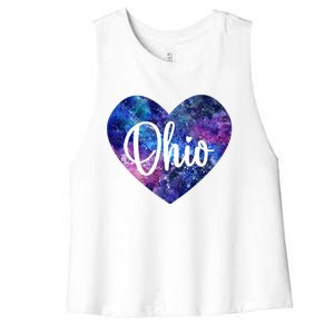 I Love Ohio Usa Gift Women's Racerback Cropped Tank