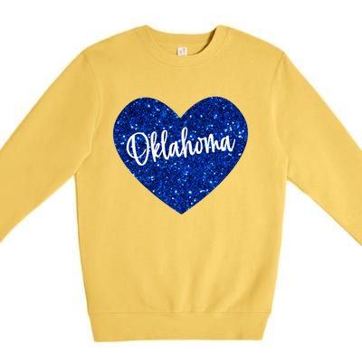 I Love Oklahoma Usa Heart Meaningful Gift Premium Crewneck Sweatshirt