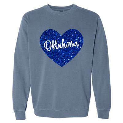 I Love Oklahoma Usa Heart Meaningful Gift Garment-Dyed Sweatshirt