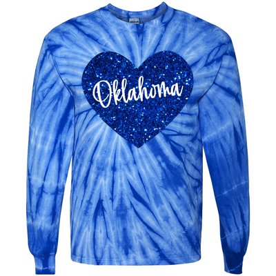 I Love Oklahoma Usa Heart Meaningful Gift Tie-Dye Long Sleeve Shirt