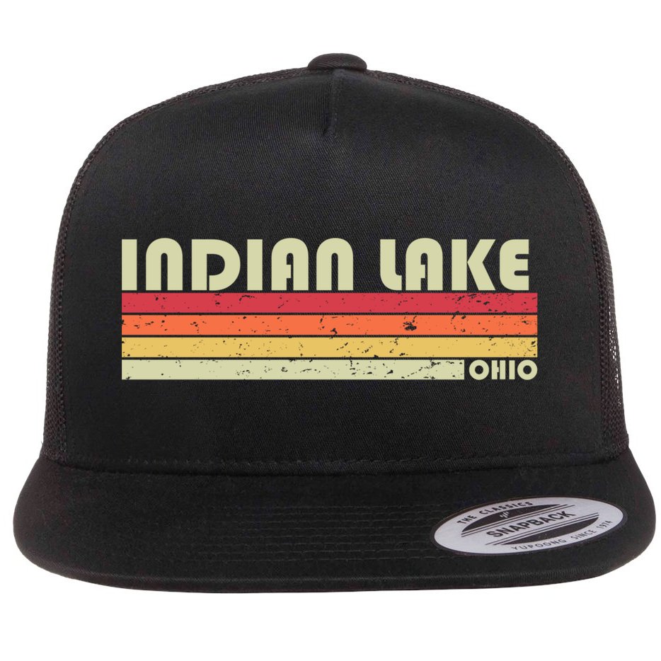 Indian Lake Ohio Funny Fishing Camping Summer Gift Flat Bill Trucker Hat