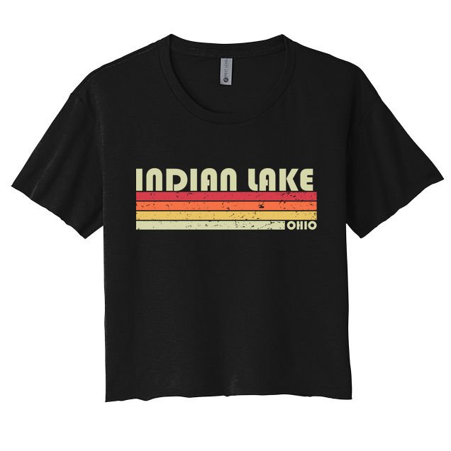 Indian Lake Ohio Funny Fishing Camping Summer Gift Crop Top