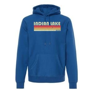 Indian Lake Ohio Funny Fishing Camping Summer Gift Premium Hoodie