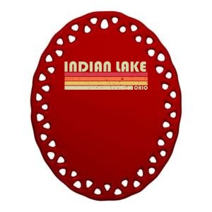 Indian Lake Ohio Funny Fishing Camping Summer Gift Ceramic Oval Ornament