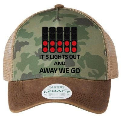 It's Lights Out And Away We Go Formula Racing Circuits Sport Legacy Tie Dye Trucker Hat
