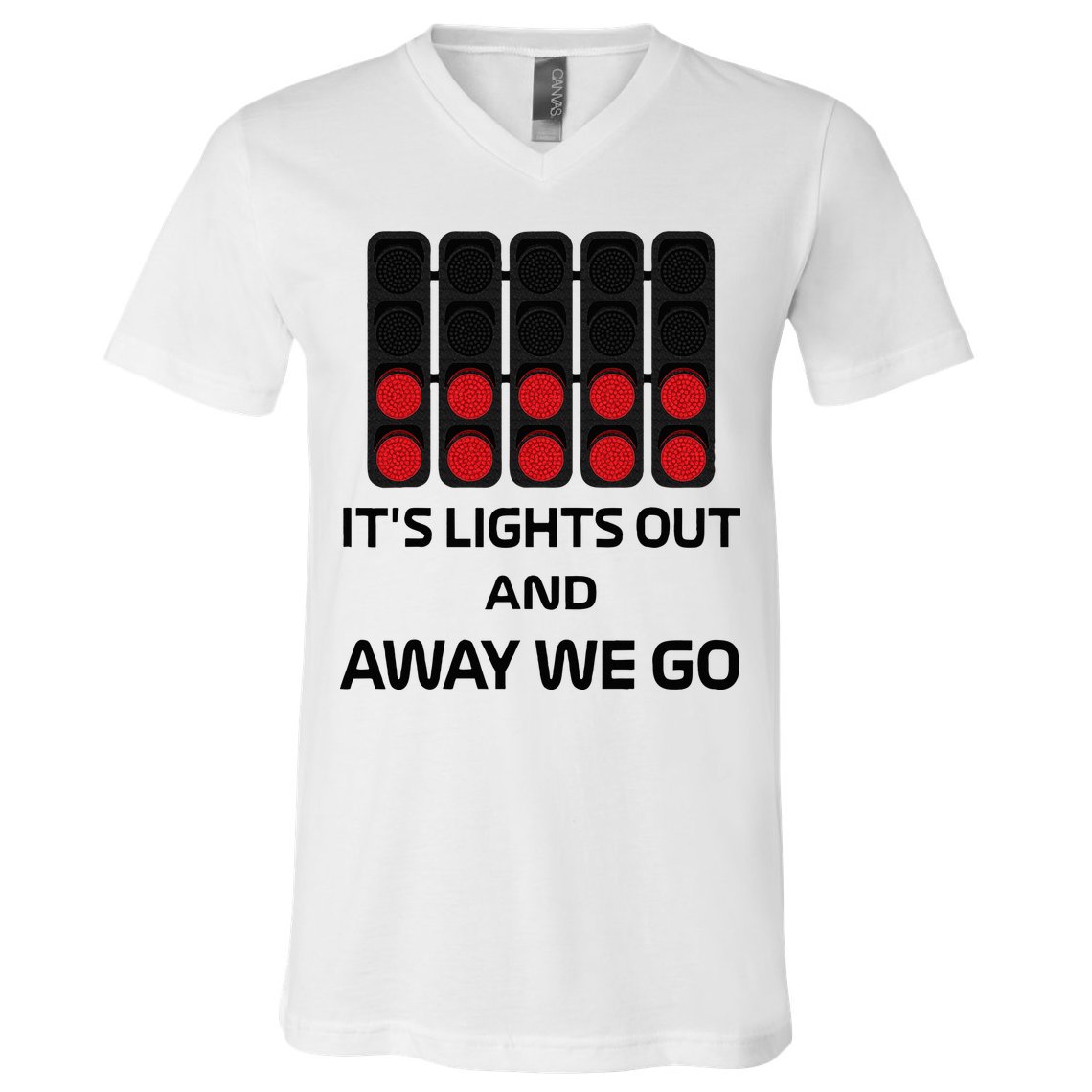 It's Lights Out And Away We Go Formula Racing Circuits Sport V-Neck T-Shirt