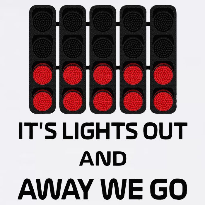 It's Lights Out And Away We Go Formula Racing Circuits Sport V-Neck T-Shirt