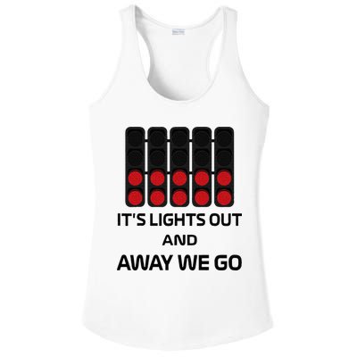 It's Lights Out And Away We Go Formula Racing Circuits Sport Ladies PosiCharge Competitor Racerback Tank