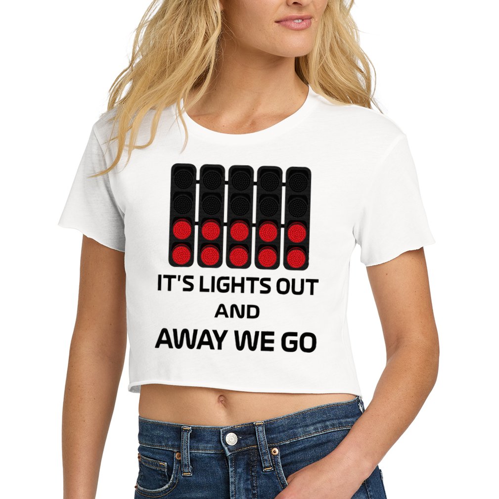 It's Lights Out And Away We Go Formula Racing Circuits Sport Crop Top