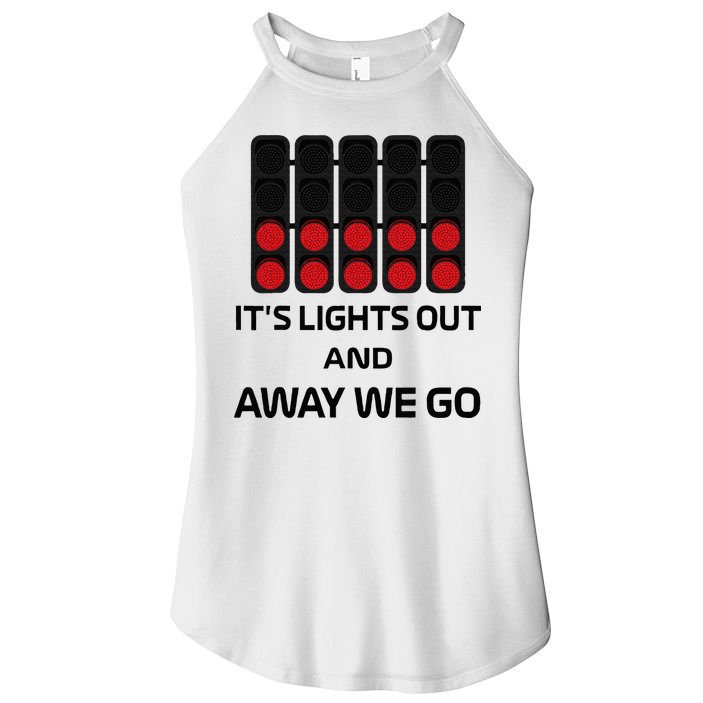 It's Lights Out And Away We Go Formula Racing Circuits Sport Women's Perfect Tri Rocker Tank