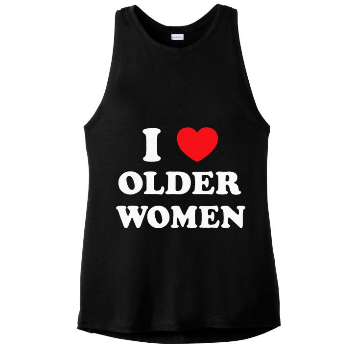 I Love Older Women Heart Hot Moms Ladies PosiCharge Tri-Blend Wicking Tank