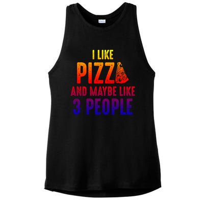 I Like Pizza And Maybe Like 3 People Introvert Cool Gift Ladies PosiCharge Tri-Blend Wicking Tank