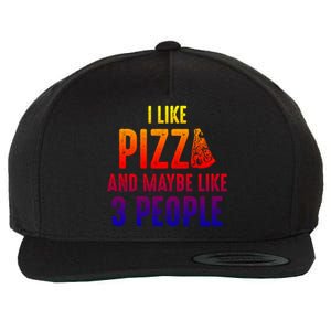 I Like Pizza And Maybe Like 3 People Introvert Cool Gift Wool Snapback Cap