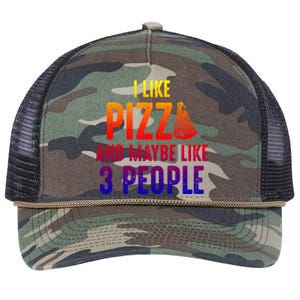 I Like Pizza And Maybe Like 3 People Introvert Cool Gift Retro Rope Trucker Hat Cap