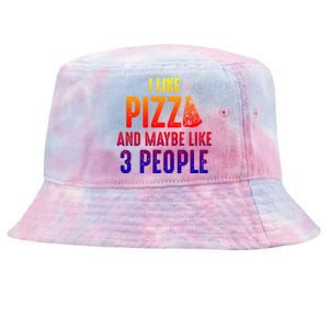 I Like Pizza And Maybe Like 3 People Introvert Cool Gift Tie-Dyed Bucket Hat