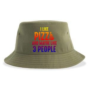 I Like Pizza And Maybe Like 3 People Introvert Cool Gift Sustainable Bucket Hat