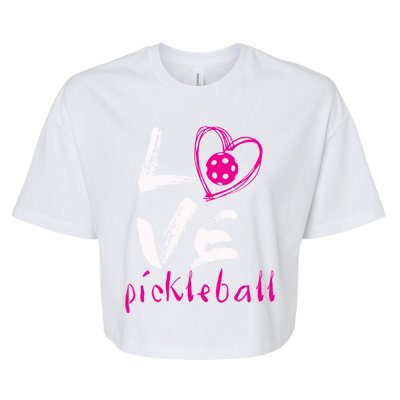 I Love Pickleball Meaningful Gift Funny Pickle Ball Tee For Player Cool Gift Bella+Canvas Jersey Crop Tee