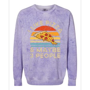 I Like Pizza And Maybe 3 People Retro Colorblast Crewneck Sweatshirt