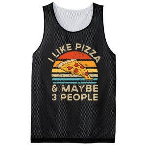 I Like Pizza And Maybe 3 People Retro Mesh Reversible Basketball Jersey Tank