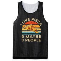 I Like Pizza And Maybe 3 People Retro Mesh Reversible Basketball Jersey Tank