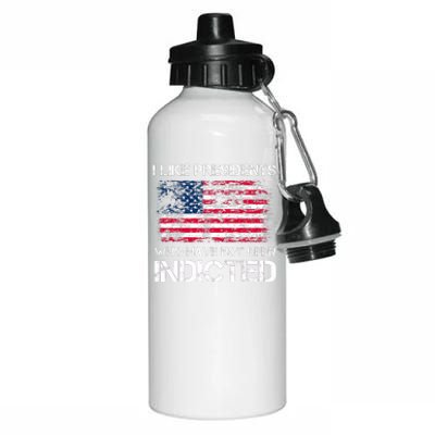 I Like Presidents Who Have Not Been Indicted Us Flag Biden Aluminum Water Bottle